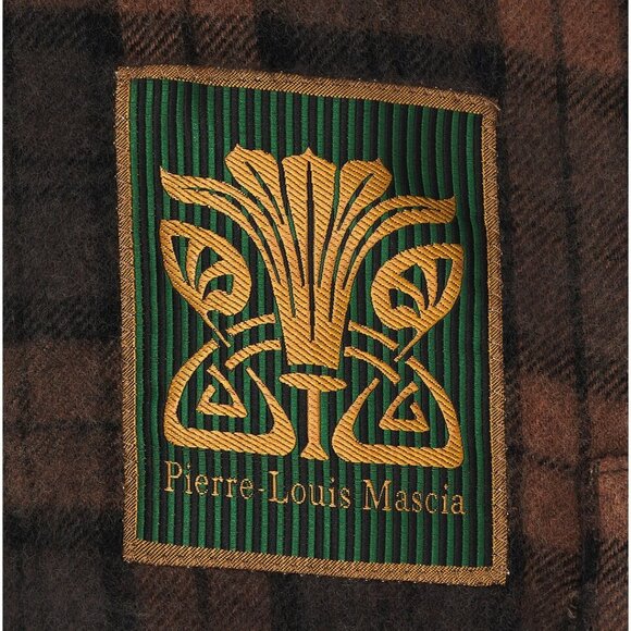 NWT Pierre-Louis Mascia Jacket in Multi NEW plaid wool flannel button down brown - Picture 3 of 9